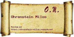 Ohrenstein Milos névjegykártya